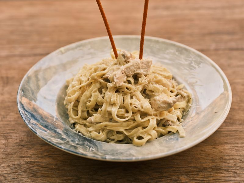Chicken Alfredo pasta at Marcos