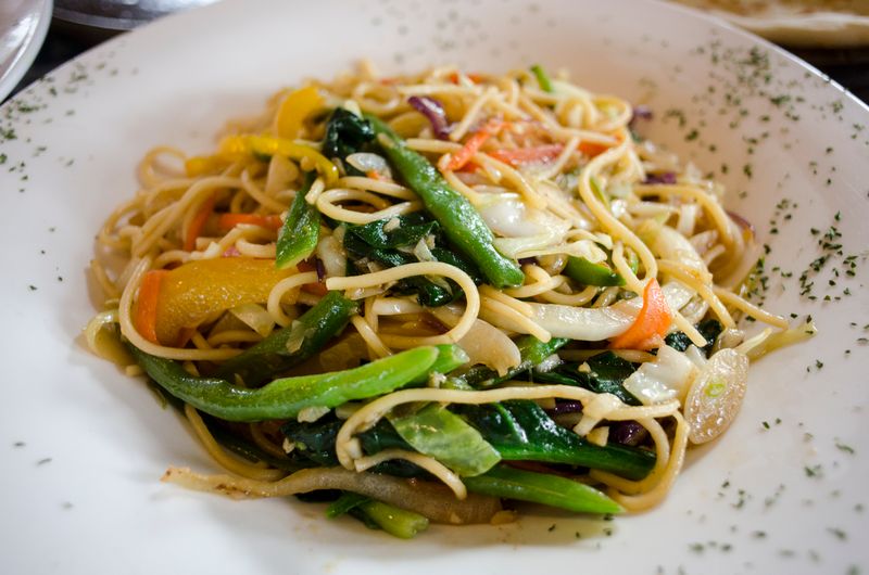 Vegetarian Primavera pasta dish